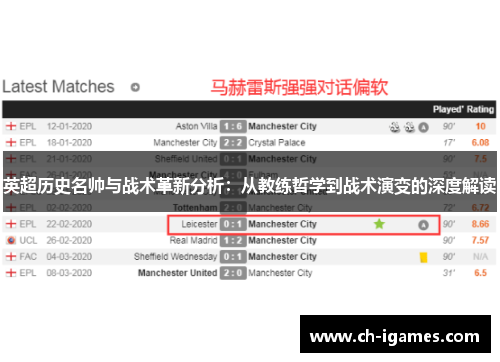 英超历史名帅与战术革新分析:从教练哲学到战术演变的深度解读 英超历史名帅与战术革新分析:从教练哲学到战术演变的深度解读