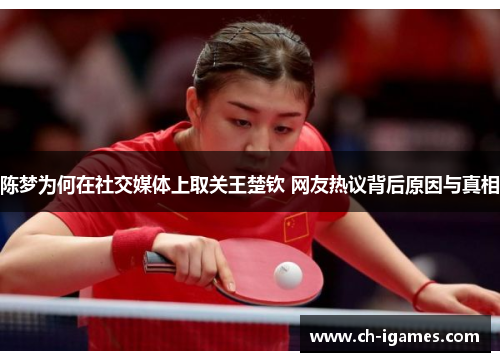陈梦为何在社交媒体上取关王楚钦 网友热议背后原因与真相